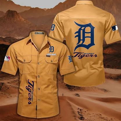 LIMITED EDITION - NEW CUSTOMIZED MLB16 DTS DETROIT TIGERS MEN'S CARGO SHIRT