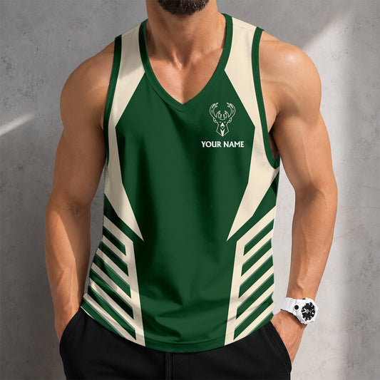 SPECIAL EDITION - NEW CUSTOMIZED NBA11 MBU MILWAUKEE BUCKS MEN'S TANK TOP