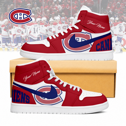 FINAL SALE - NEW CUSTOMIZED NHL11 MCD MONTREAL CANADIENS AIR JORDAN SNEAKERS