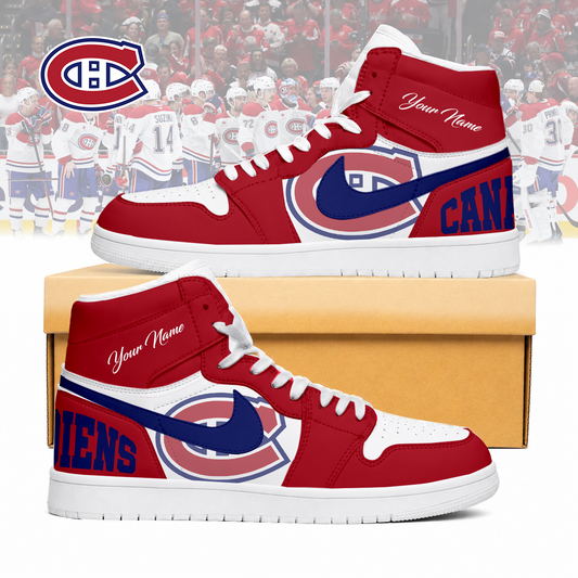 FINAL SALE - NEW CUSTOMIZED NHL11 MCD MONTREAL CANADIENS AIR JORDAN SNEAKERS