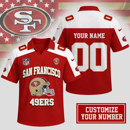 HOT DEAL - NEW CUSTOMIZED NFL11 SF49 SAN FRANCISCO 49ERS POLO SHIRT