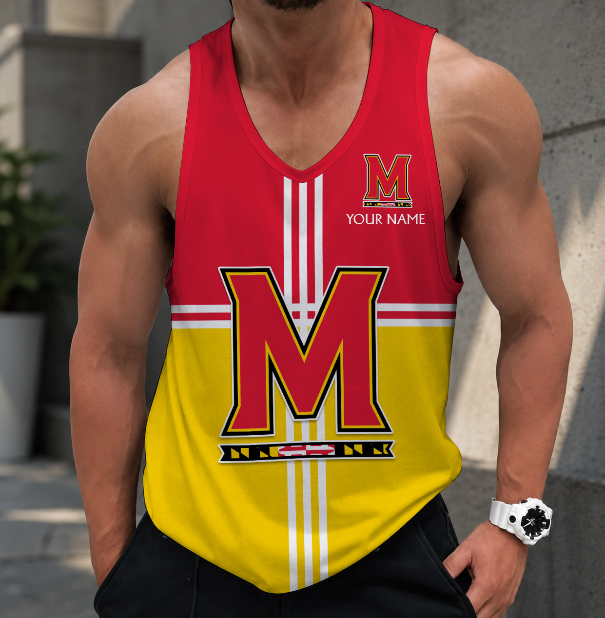 SPECIAL EDTION - NEW CUSTOMIZED NCAA MAM11 MLT MARYLAND TERRAPINS STRAPPY UNISEX TANK TOP