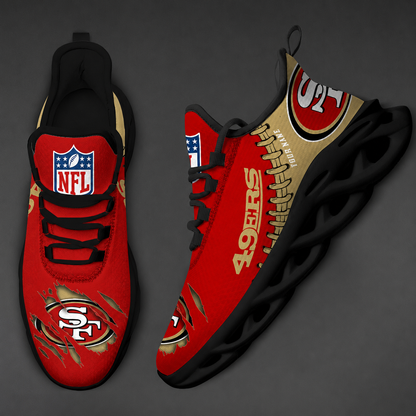 FINAL SALE - NEW CUSTOMIZED NFL11 SF49 SAN FRANCISCO 49ERS UNISEX MAX SOUL SHOES