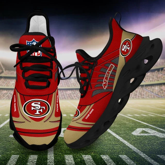 SPECIAL EDITION - NEW CUSTOMIZED NFL11 SF49 SAN FRANCISCO 49ERS UNISEX MAX SOUL SHOES