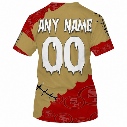 SPECIAL EDITION - NEW CUSTOMIZED NFL11 SF49 SAN FRANCISCO 49ERS HALLOWEEN SKULL APPAREL FOR FANS