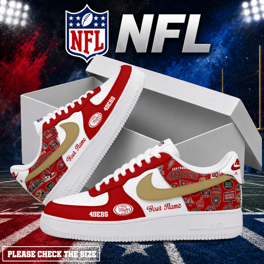 FINAL SALE - NEW CUSTOMIZED NFL11 SF49 SAN FRANCISCO 49ERS AF1 SHOES