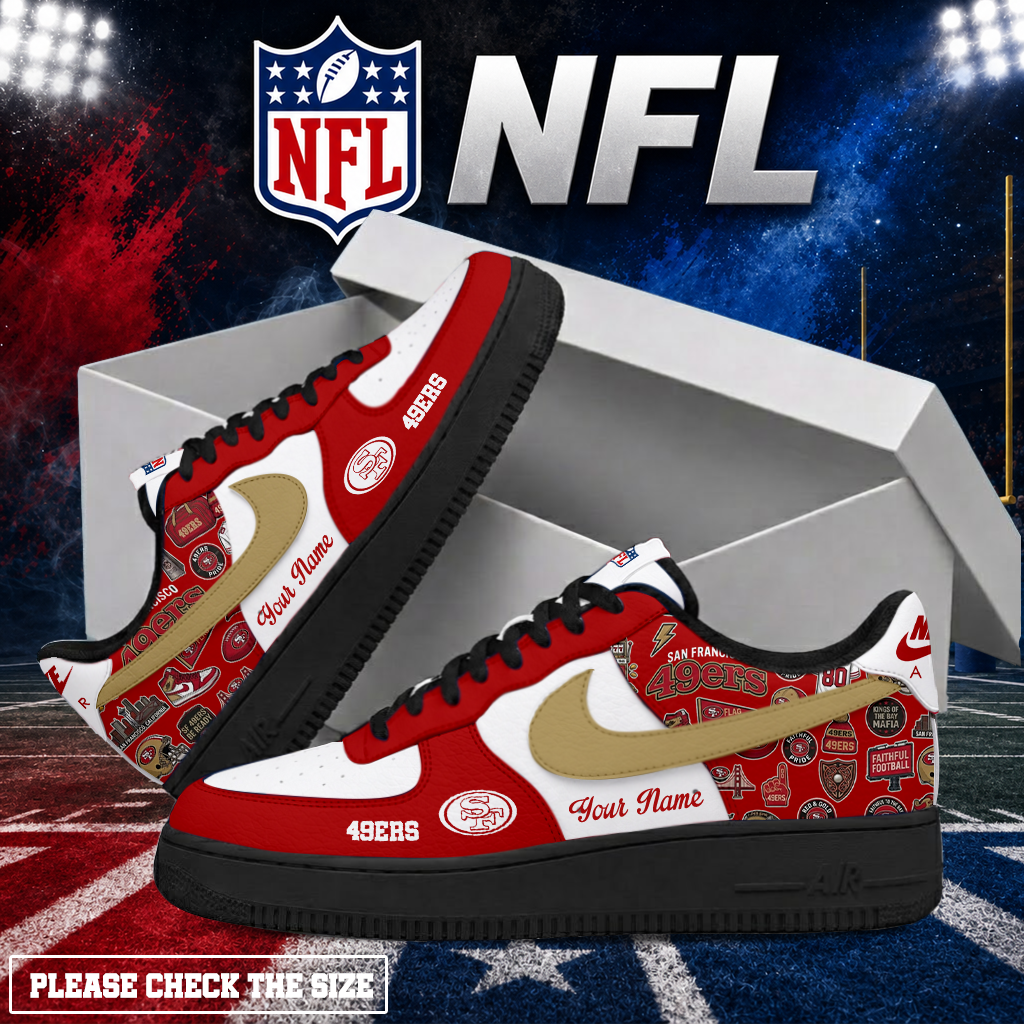 FINAL SALE - NEW CUSTOMIZED NFL11 SF49 SAN FRANCISCO 49ERS AF1 SHOES