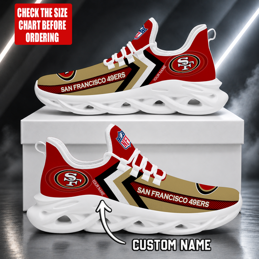 FINAL SALE - NEW CUSTOMIZED NFL11 SF49 SAN FRANCISCO 49ERS UNISEX MAX SOUL SHOES