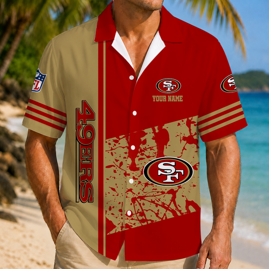 FINAL SALE - NEW CUSTOMIZED NFL11 SF49 SAN FRANCISCO 49ERS UNISEX HAWAIIAN SHIRT