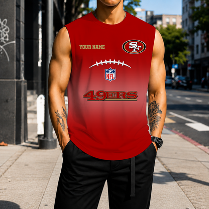VIRAL EDITION - NEW CUSTOMIZED NFL11 SF49 SAN FRANCISCO 49ERS MEN'S GYM SHIRT