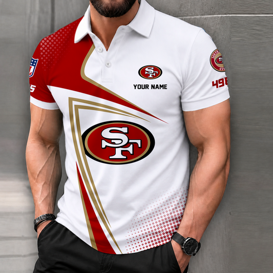 FINAL SALE - NEW CUSTOMIZED NFL11 SF49 SAN FRANCISCO 49ERS T-SHIRT, POLO SHIRT, ZIP POLO SHIRT, SWEATSHIRT, HOODIE & ZIP HOODIE
