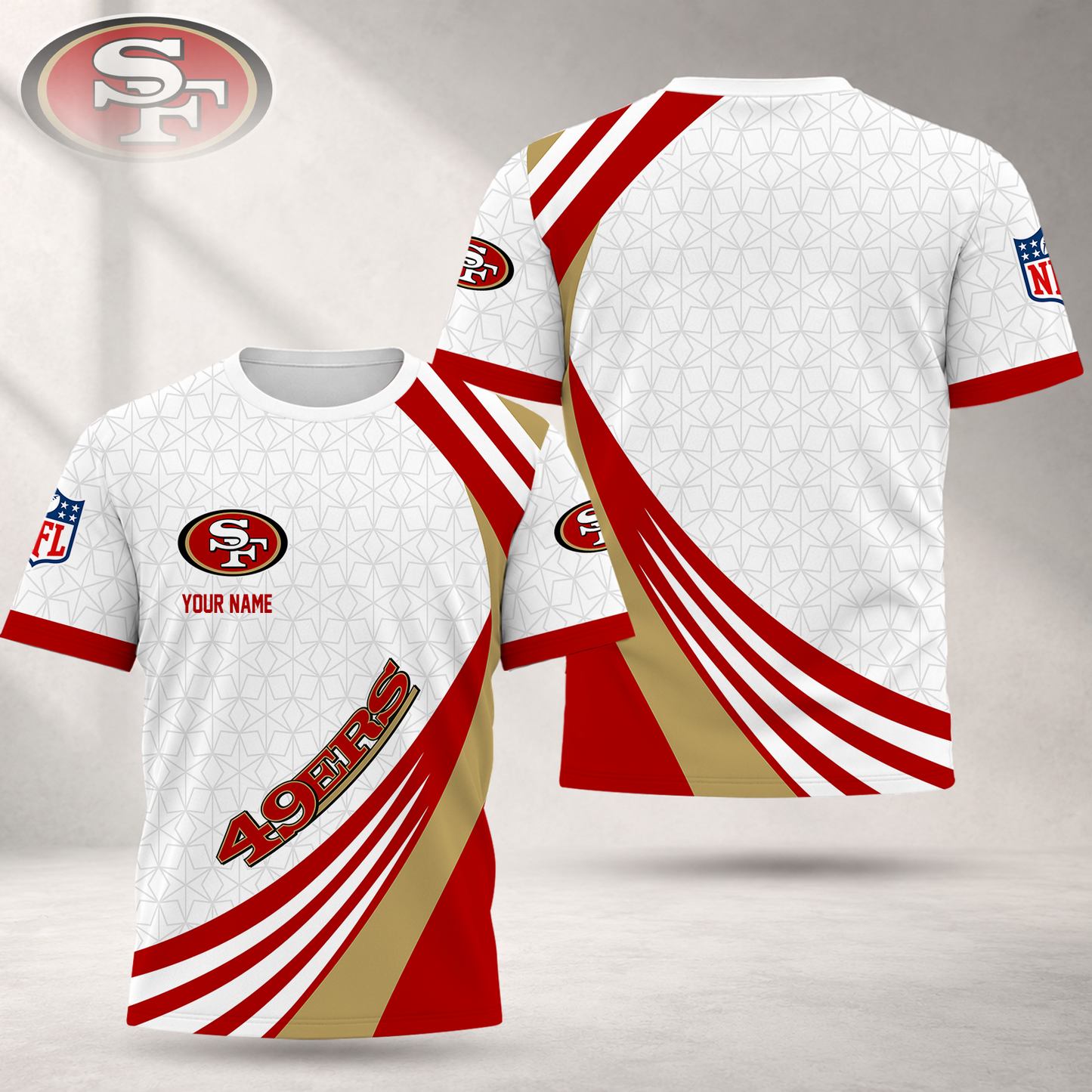 FINAL SALE - NEW CUSTOMIZED NFL11 SF49 SAN FRANCISCO 49ERS T-SHIRT, POLO SHIRT, ZIP POLO SHIRT, SWEATSHIRT, HOODIE & ZIP HOODIE