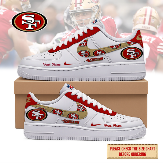 VIRAL EDITION - NEW CUSTOMIZED NFL11 SF49 SAN FRANCISCO 49ERS AF1 SHOES