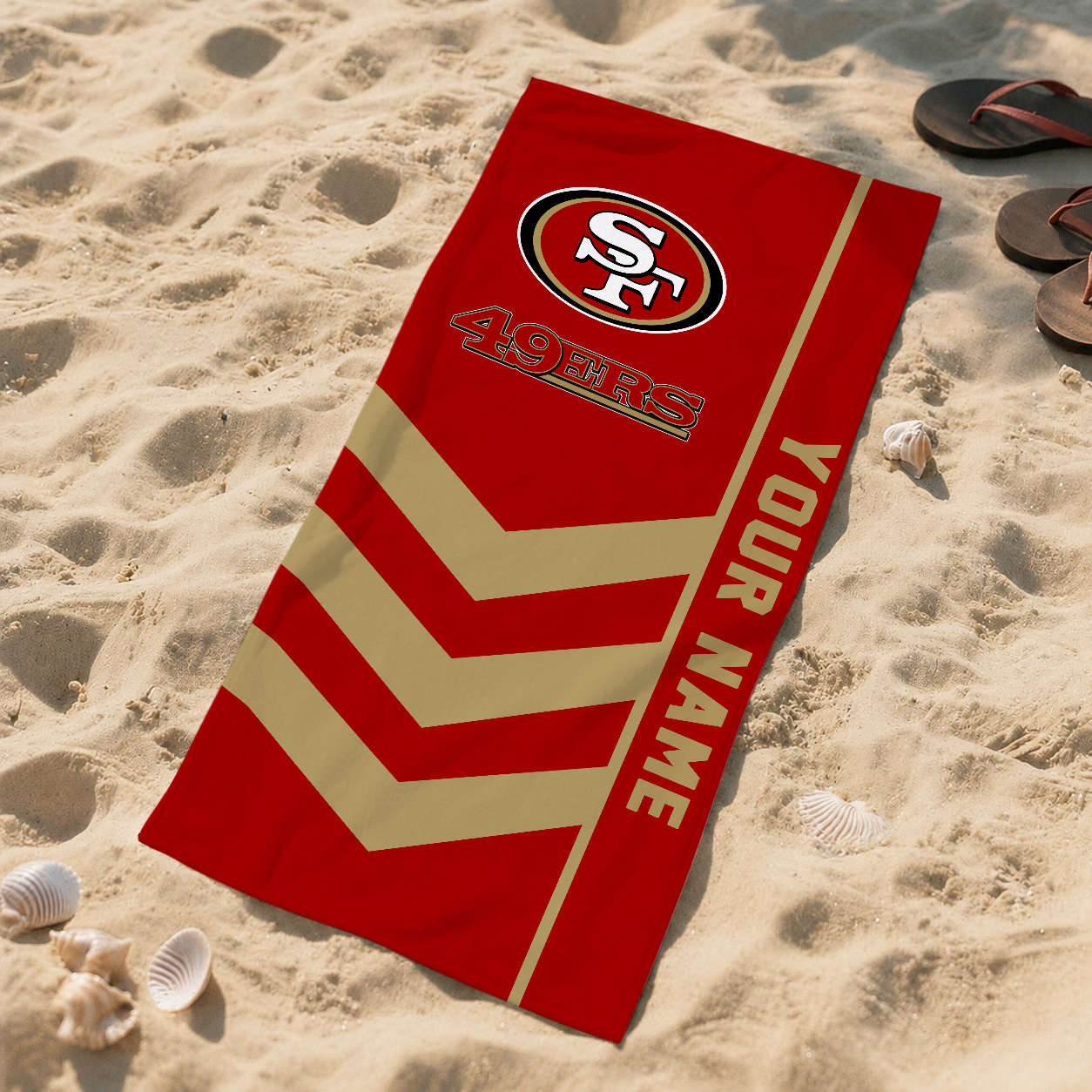 HOT DEAL - NEW CUSTOMIZED NFL11 SF49 SAN FRANCISCO 49ERS BEACH TOWEL