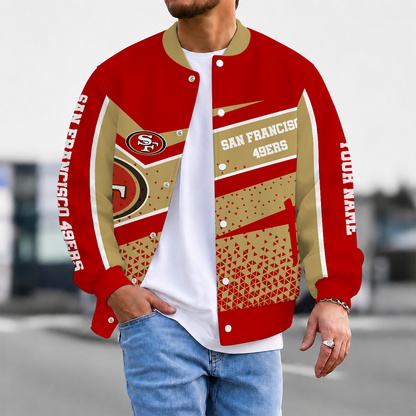 FLASH SALE - NEW CUSTOMIZED NFL11 SF49 SAN FRANCISCO 49ERS SATIN VARSITY & BASEBALL JACKET