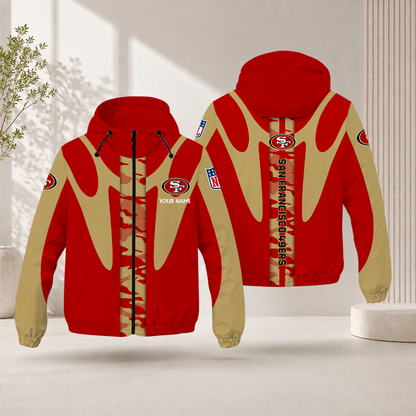 FLASH SALE - NEW CUSTOMIZED NFL11 SF49 SAN FRANCISCO 49ERS WINDBREAKER JACKET
