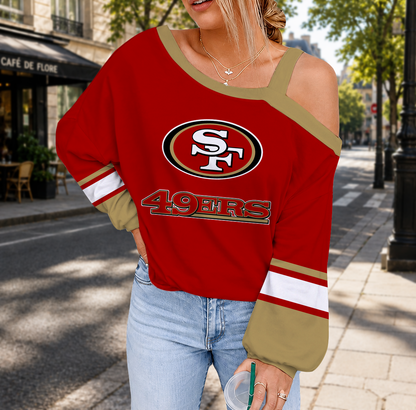 LIMITED EDITION - NEW CUSTOMIZED NFL11 SF49 SAN FRANCISCO 49ERS DROP SHOULDER SWEATSHIRT