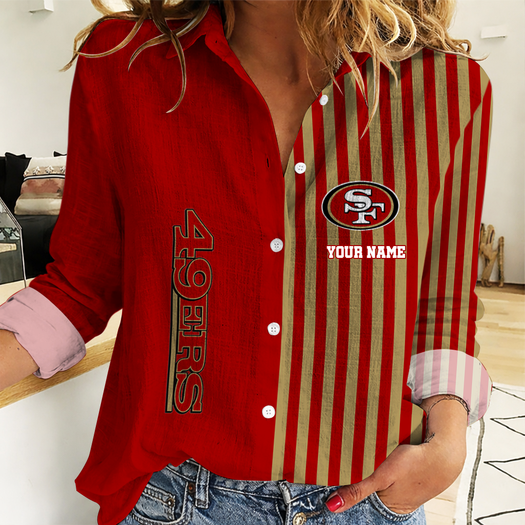 ELITE EDITION - NEW CUSTOMIZED NFL11 SF49 SAN FRANCISCO 49ERS WOMEN CASUAL SHIRT