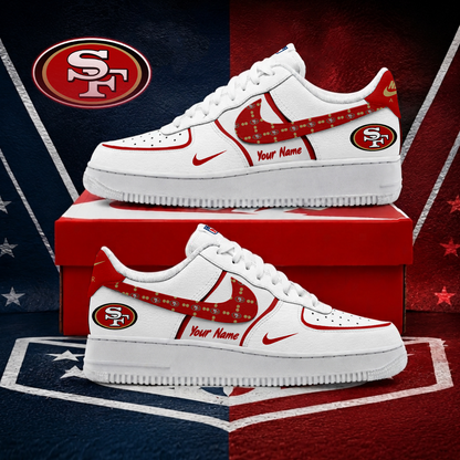 FINAL SALE - NEW CUSTOMIZED NFL11 SF49 SAN FRANCISCO 49ERS AF1 SHOES