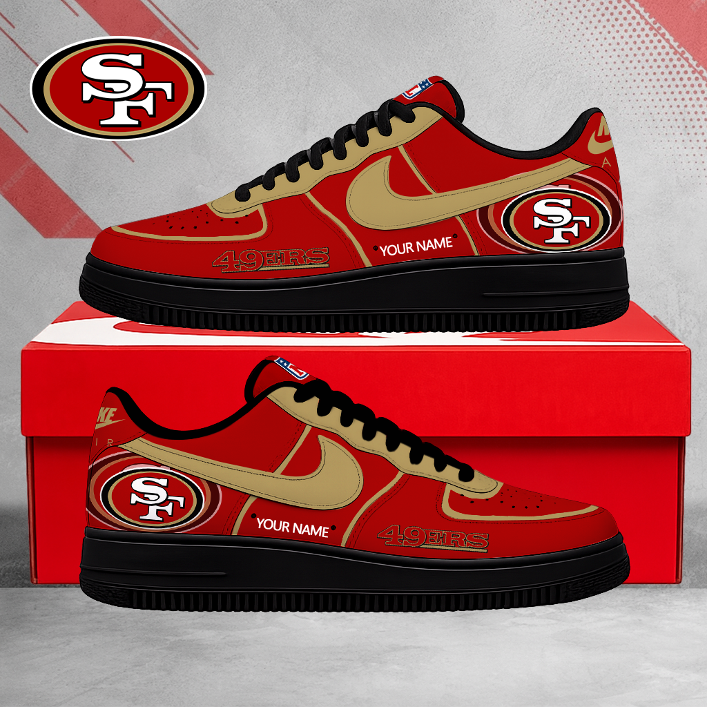 EXCLUSIVE EDITION - NEW CUSTOMIZED NFL11 SF49 SAN FRANCISCO 49ERS AF1 SHOES