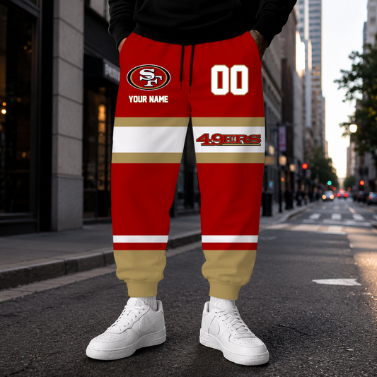 EXCLUSIVE EDITION - NEW CUSTOMIZED NFL11 SF49 SAN FRANCISCO 49ERS SWEATPANTS