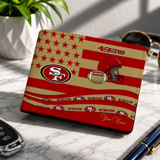 FINAL SALE - NEW CUSTOMIZED NFL11 SF49 SAN FRANCISCO 49ERS LEATHER WALLET