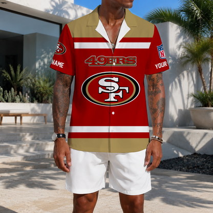 FLASH SALE - NEW CUSTOMIZED NFL11 SF49 SAN FRANCISCO 49ERS UNISEX HAWAIIAN SHIRT