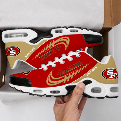 FLASH SALE - NEW CUSTOMIZED NFL11 SF49 SAN FRANCISCO 49ERS AIR MAX PLUS SNEAKERS