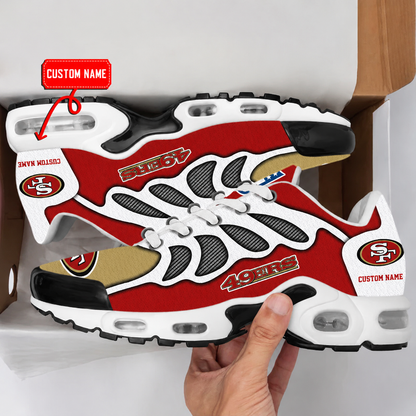 HOT DEAL - NEW CUSTOMIZED NFL11 SF49 SAN FRANCISCO 49ERS AIR MAX PLUS SNEAKERS