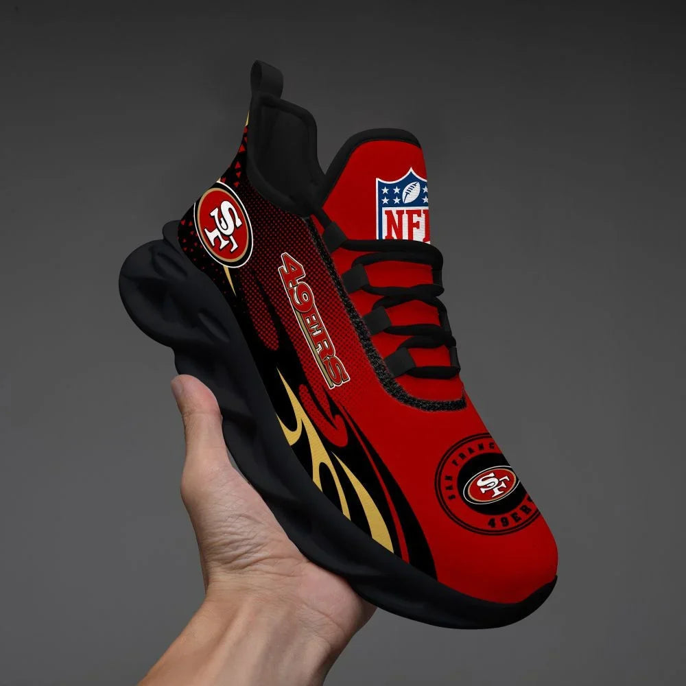 VIRAL EDITION - NEW CUSTOMIZED NFL11 SF49 SAN FRANCISCO 49ERS UNISEX MAX SOUL SHOES