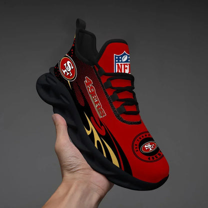 VIRAL EDITION - NEW CUSTOMIZED NFL11 SF49 SAN FRANCISCO 49ERS UNISEX MAX SOUL SHOES