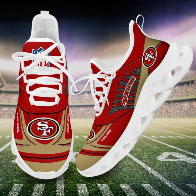 SPECIAL EDITION - NEW CUSTOMIZED NFL11 SF49 SAN FRANCISCO 49ERS UNISEX MAX SOUL SHOES