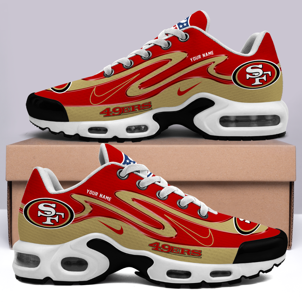 FINAL SALE - NEW CUSTOMIZED NFL11 SF49 SAN FRANCISCO 49ERS AIR MAX PLUS SNEAKERS