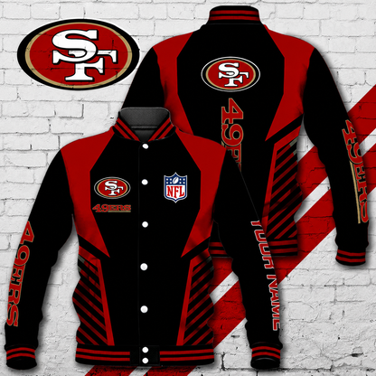 LIMITED EDITION - NEW CUSTOMIZED NFL11 SF49 SAN FRANCISCO 49ERS SATIN VARSITY & BASEBALL JACKET