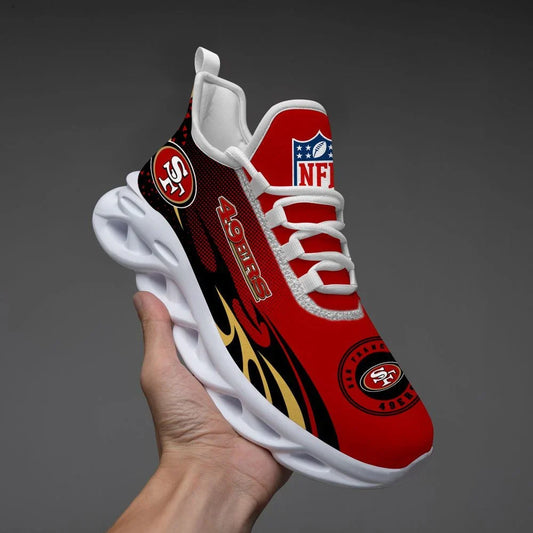 VIRAL EDITION - NEW CUSTOMIZED NFL11 SF49 SAN FRANCISCO 49ERS UNISEX MAX SOUL SHOES