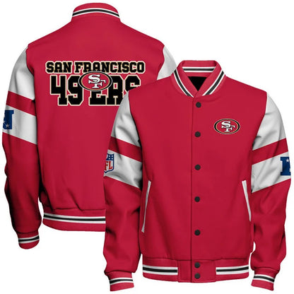 VIRAL EDITION - NEW CUSTOMIZED NFL11 SF49 SAN FRANCISCO 49ERS SATIN VARSITY & BASEBALL JACKET