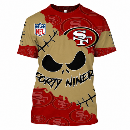 SPECIAL EDITION - NEW CUSTOMIZED NFL11 SF49 SAN FRANCISCO 49ERS HALLOWEEN SKULL APPAREL FOR FANS