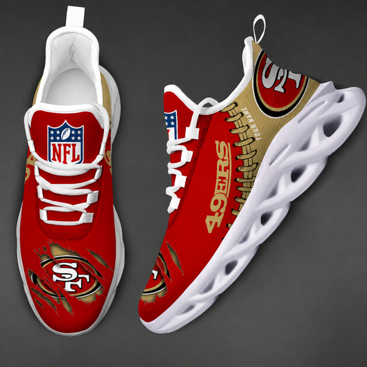 FINAL SALE - NEW CUSTOMIZED NFL11 SF49 SAN FRANCISCO 49ERS UNISEX MAX SOUL SHOES