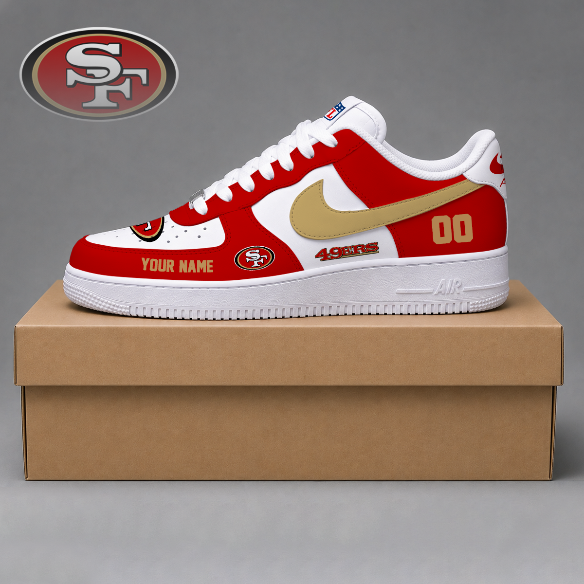 ELITE EDITION - NEW CUSTOMIZED NFL11 SF49 SAN FRANCISCO 49ERS AF1 SHOES