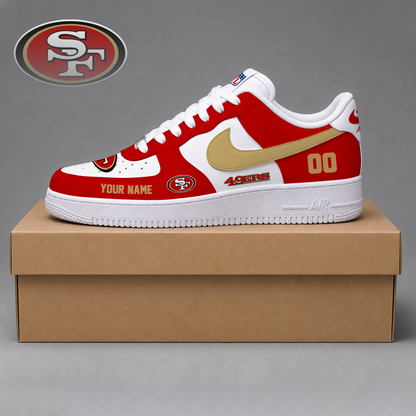 ELITE EDITION - NEW CUSTOMIZED NFL11 SF49 SAN FRANCISCO 49ERS AF1 SHOES