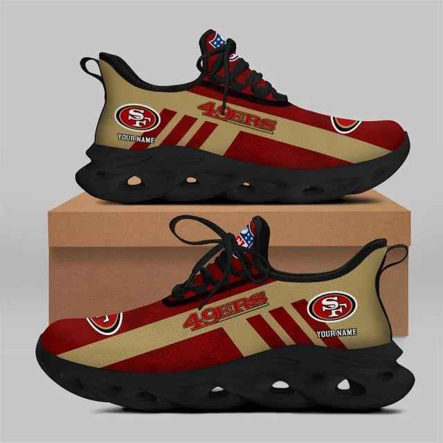 VIRAL EDITION - NEW CUSTOMIZED NFL11 SF49 SAN FRANCISCO 49ERS UNISEX MAX SOUL SHOES