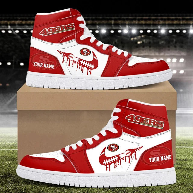 EXCLUSIVE EDITION - NEW CUSTOMIZED NFL11 SF49 SAN FRANCISCO 49ERS AIR JORDAN SNEAKERS