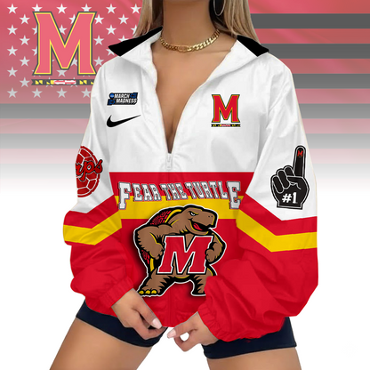 LIMITED EDITION - NEW CUSTOMIZED MAM NCAA11 MLT ML TERRAPINS V-NECK ZIPPER JACKET