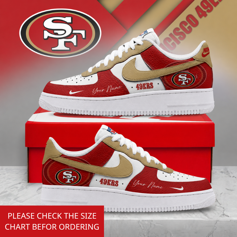 FINAL SALE - NEW CUSTOMIZED NFL11 SF49 SAN FRANCISCO 49ERS AF1 SHOES