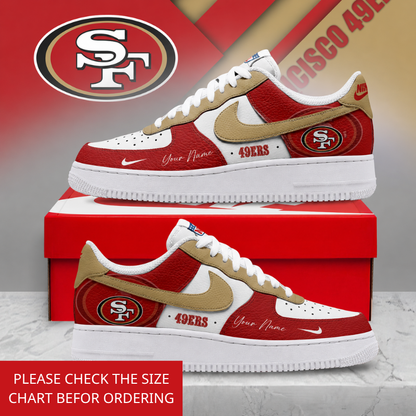 FINAL SALE - NEW CUSTOMIZED NFL11 SF49 SAN FRANCISCO 49ERS AF1 SHOES