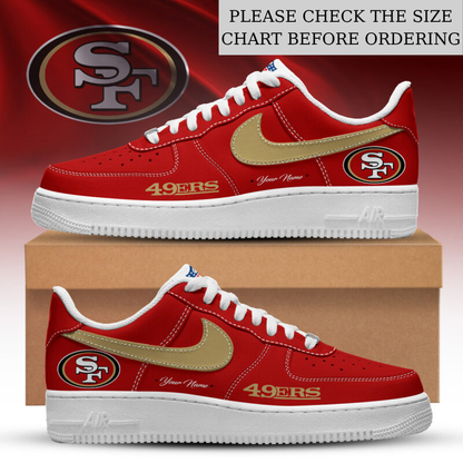 FLASH SALE - NEW CUSTOMIZED NFL11 SF49 SAN FRANCISCO 49ERS AF1 SHOES