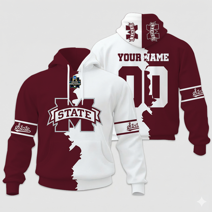MEGA SALE - NEW CUSTOMIZED COLLEGE WORLD SERIES NCAA11 MISSISSIPPI STATE BULLDOGS UNISEX HOODIE & ZIP HOODIE