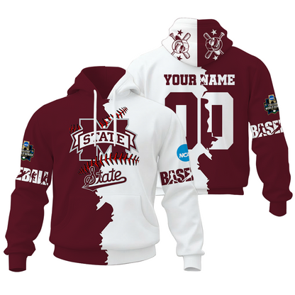 FINAL CLEARANCE - NEW CUSTOMIZED COLLEGE WORLD SERIES NCAA11 MISSISSIPPI STATE BULLDOGS UNISEX HOODIE & ZIP HOODIE
