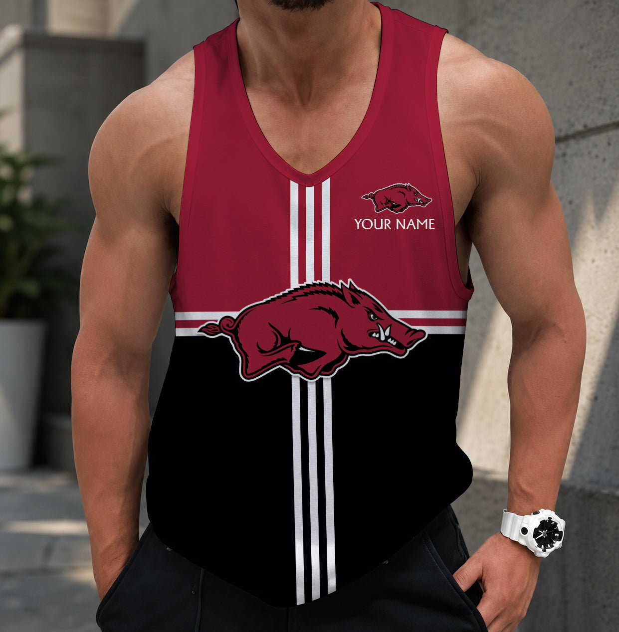 VIRAL EDITION - NEW CUSTOMIZED NCAA FBS12 AKR ARKANSAS RAZORBACKS UNISEX TANK TOP