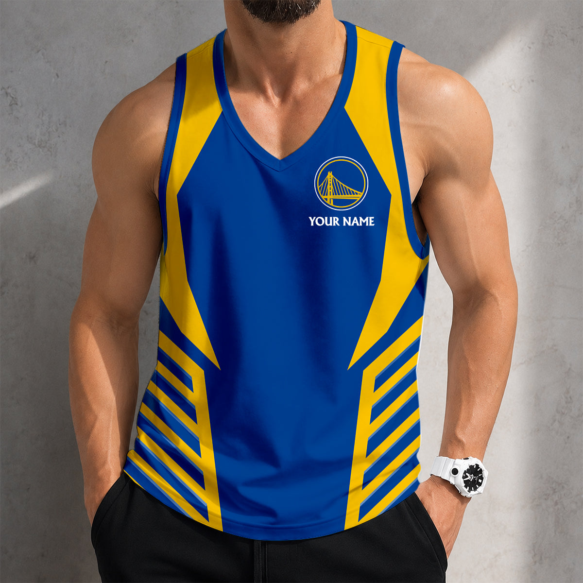 SPECIAL EDITION - NEW CUSTOMIZED NBA12 GSW GOLDEN STATE WARRIORS MEN'S TANK TOP